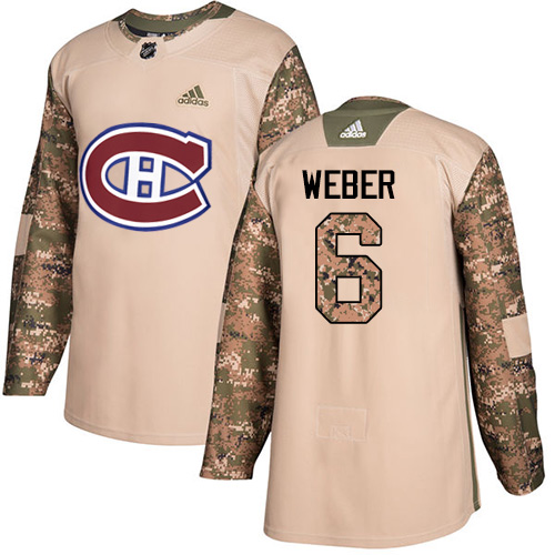 Adidas Canadiens #6 Shea Weber Camo Authentic Veterans Day Stitched NHL Jersey
